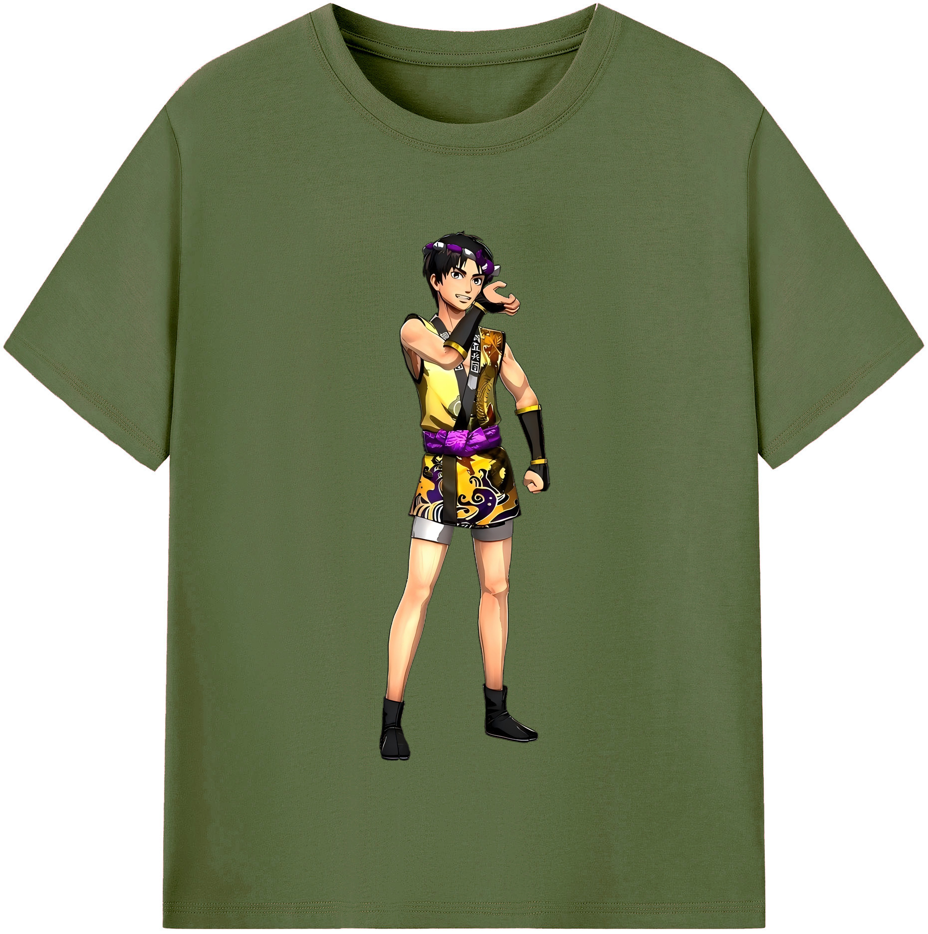 （画像用） 進撃の巨人 リヴァイ·アッカーマン Attack on Titan Levi Ackerman 綿100％半袖Tシャツ（フロントプリント）